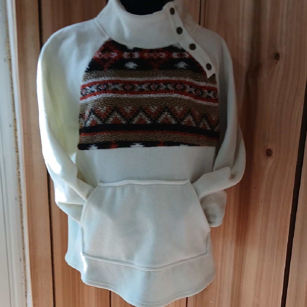 Stylish Cream Utility Jacket with Patterned Accents